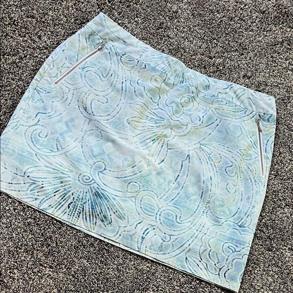 BOGO FREE Chicos Zenergy Skort Performance Skirt Tropical Print Golf Skirt